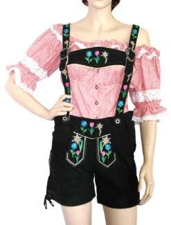 Damen Kurze Trachtenlederhose Damenlederhose Ziegenleder Wildbockleder