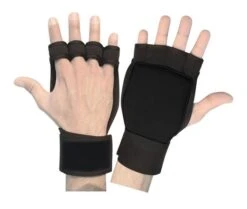 Fitness Neopren Grips Handschuhe Gewichtheben Bodybuilding Gelpads Workout Training Schwarz