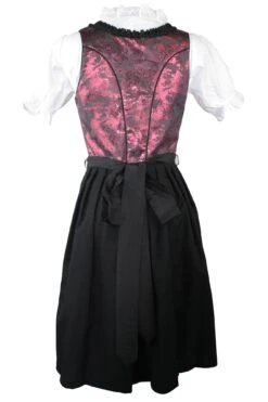 1-teiliges Midi-Dirndl Landhaus Kleid Dirndel Ohne Bluse Schwarz/weinrot -Bekleidungsgeschäft IMG 4513 1708 OD3 Schwarz Weinrot