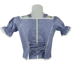 Dirndlbluse Trachtenbluse Trachtenmode In Blau Kariert -Bekleidungsgeschäft IMG 4620 jpg 1614 GW1508 Blue