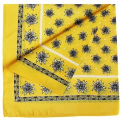 Seidentuch Halstuch Trachtentuch Edelweiss-muster Nikituch Aus Seide 52x52cm 12x Farbtöne