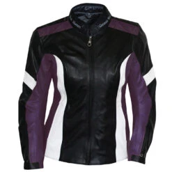 Damen Lederjacke Motorradjacke Kombijacke -Bekleidungsgeschäft Lila 1001 12 172108552 GW421J