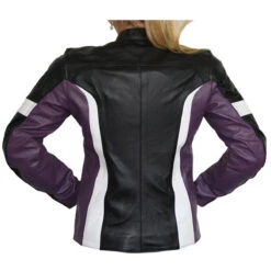 Damen Lederjacke Motorradjacke Kombijacke -Bekleidungsgeschäft Lila 685 2 172108552 GW421J