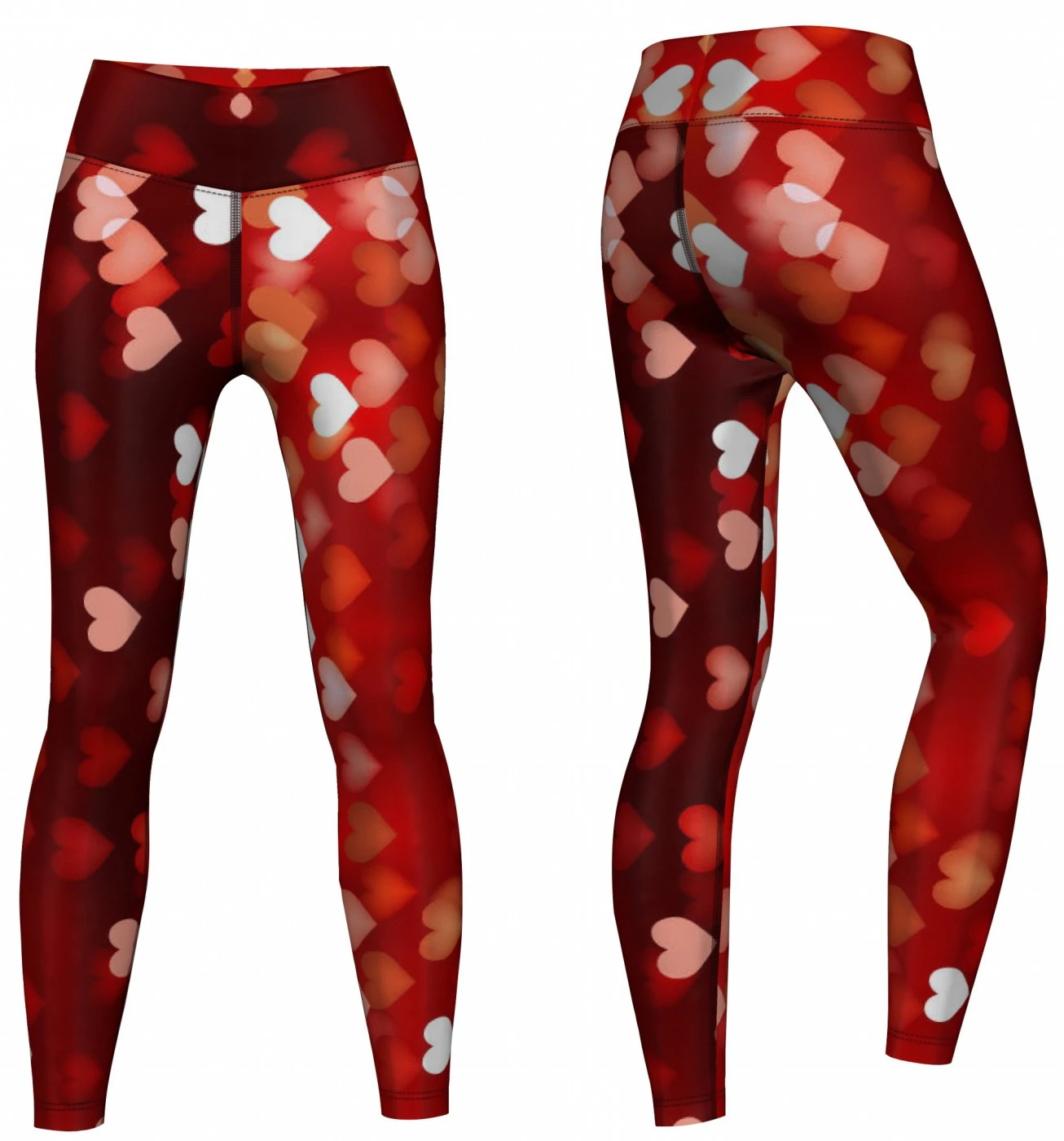 Hearts Leggings Sehr Dehnbar Für Sport,Yoga, Gymnastik, Training & Fashion Rot 3 Hearts Leggings Sehr Dehnbar Für Sport,Yoga, Gymnastik, Training & Fashion Rot – Bild 3