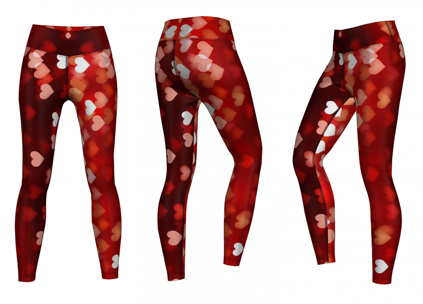 Hearts Leggings Sehr Dehnbar Für Sport,Yoga, Gymnastik, Training & Fashion Rot 4 Hearts Leggings Sehr Dehnbar Für Sport,Yoga, Gymnastik, Training & Fashion Rot – Bild 4