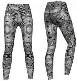 Geometery Leggings Sehr Dehnbar Für Sport,Yoga, Gymnastik, Training & Fashion Grau -Bekleidungsgeschäft ME 8013 2a 1893 GYM 8013