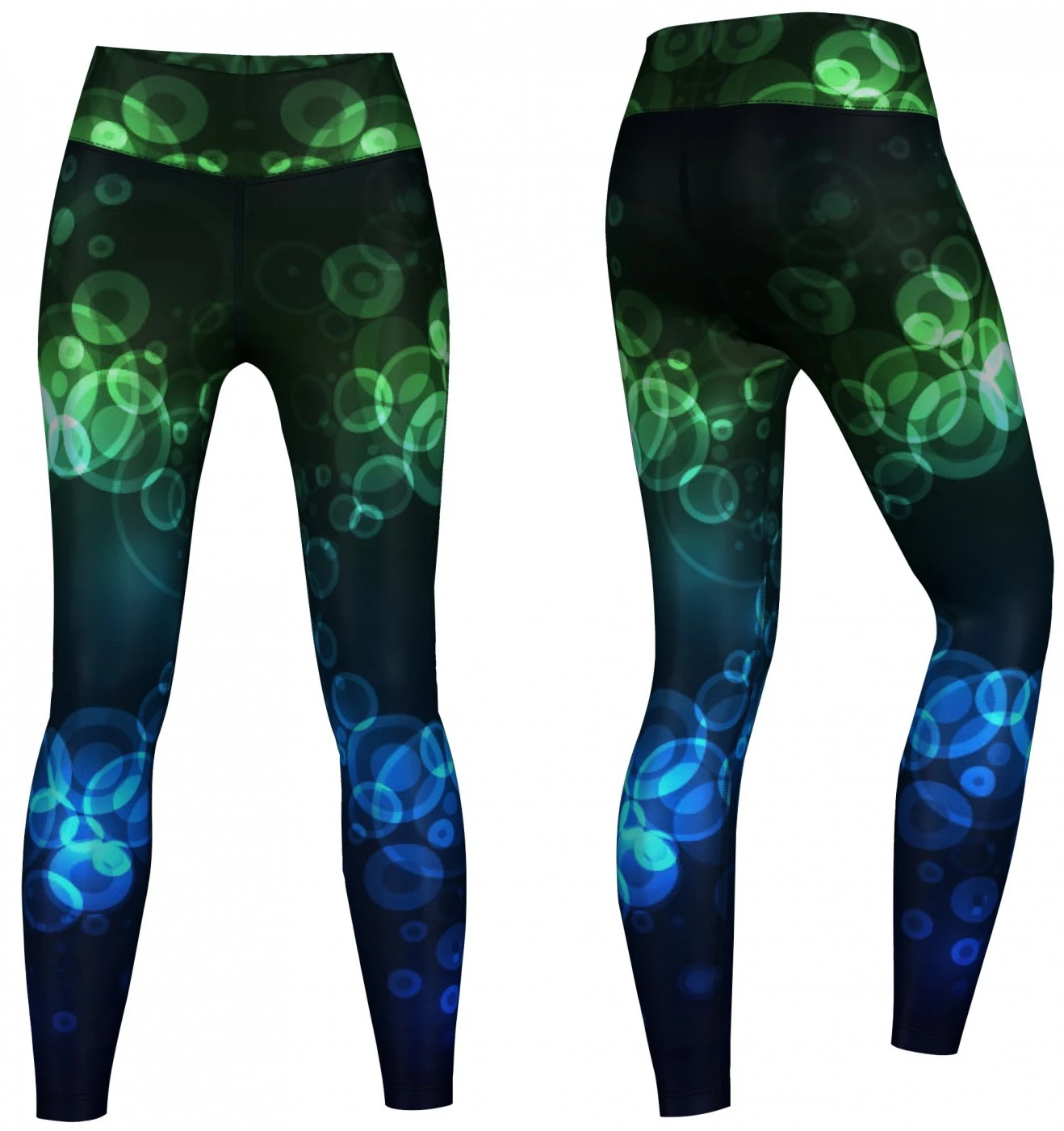 Crux Leggings Sehr Dehnbar Für Sport,Yoga, Gymnastik, Training & Fashion Schwarz/Blau/Grün 3 Crux Leggings Sehr Dehnbar Für Sport,Yoga, Gymnastik, Training & Fashion Schwarz/Blau/Grün – Bild 3