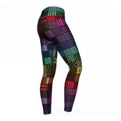 Regenbogen Quadrate Leggings Sehr Dehnbar Sport Yoga Gymnastik Training Tanzen Freizeit -Bekleidungsgeschäft ME 8054 b Rainbow Squares sublimation Yoga fashion