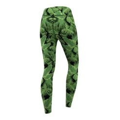 Jungle Leaves Leggings Sehr Dehnbar Fitness Sport Yoga Gymnastik Training Tanzen Freizeit -Bekleidungsgeschäft ME 8065 c Jungle Leaves Yoga Leggings pants Tights