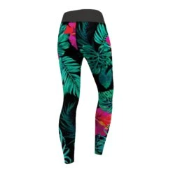 Blumen & Blätter Leggings Sehr Dehnbar Fitness Sport Yoga Gymnastik Training Tanzen Freizeit -Bekleidungsgeschäft ME 8067 c Flowers und Leaves Yoga Leggings pants T