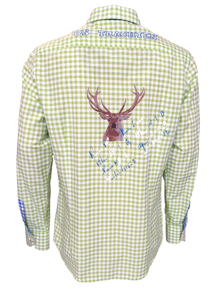 German Wear, Trachtenhemd Slim Fit Für Lederhosen Mit Stickerei Giftgrün 2 German Wear, Trachtenhemd Slim Fit Für Lederhosen Mit Stickerei Giftgrün – Bild 2