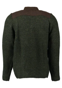 Herrenstrickjacke Jagd Trachten Schurwolle Strick Pullover Troyer Weste Oliv -Bekleidungsgeschäft back 1 172108452 OP3 Olive