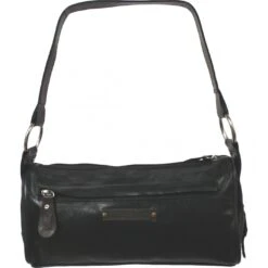 German Wear, Damen Clutches Lederhandtasche Ledertasche Handtasche Tasche Tragetasche Braun/schwarz -Bekleidungsgeschäft front 2 1869 DABAG22 brown black