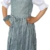 Mädchen Kinder Dirndl Mädchendirndl Kleid Grün/Weiß Kariert