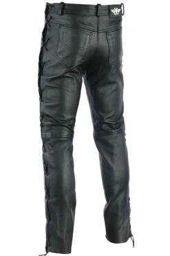 BULLDT Lederhose Lederjeans Bikerjeans Seitlich Geschnürt Anilinleder Naturleder -Bekleidungsgeschäft new GW861 back 1 172108006 GW861 Black